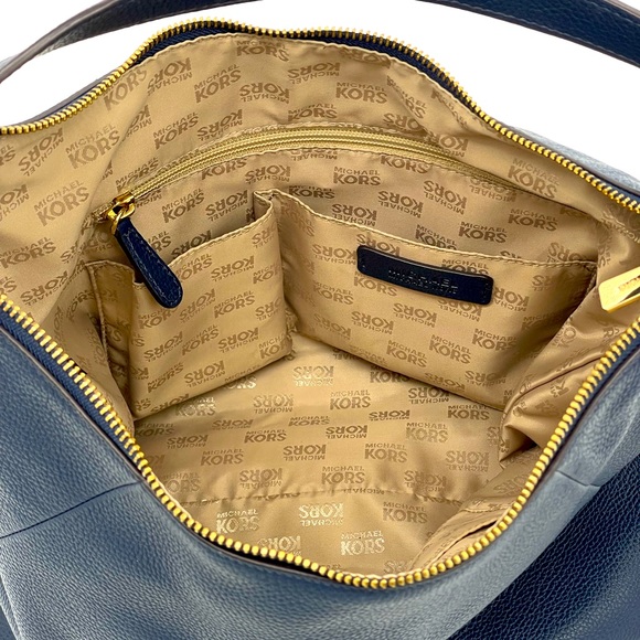 Navy & Gold Michael Kors Purse - Picture 8 of 10